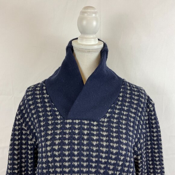 Frederik Anderson Copenhagen Sweater Men's L Blue Gray Cowl Neck Long Sleeve - Picture 2 of 14